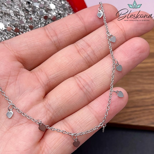 Цепь №12 цвет серебро 1,7*2 мм