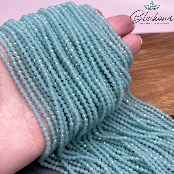 Лунный камень бирюзовый тонированный (имитация) 3 мм