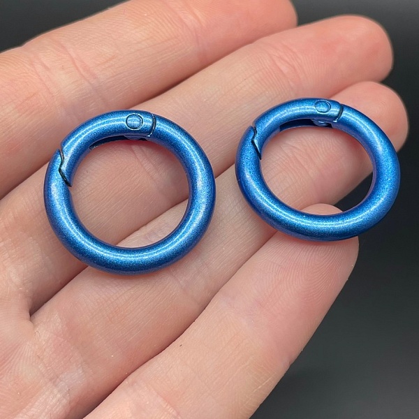 25мм , Замок круг синяя эмаль матовая