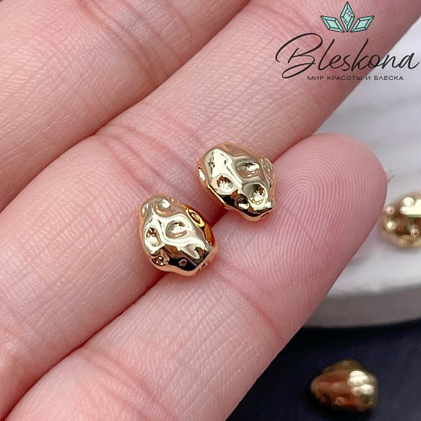 8,5*7 мм Цвет золото, Бусина фактурная фриформ 