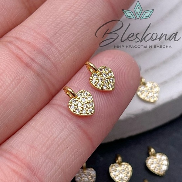 7,4*5 мм Цвет золото, Подвеска мини сердце