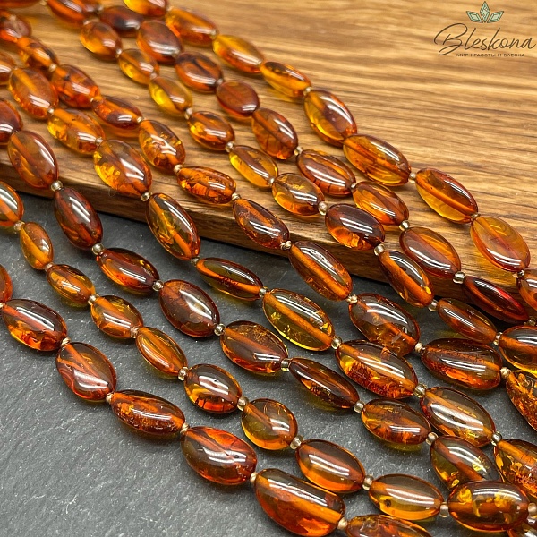 Янтарь коричный галтовка 8-10 мм