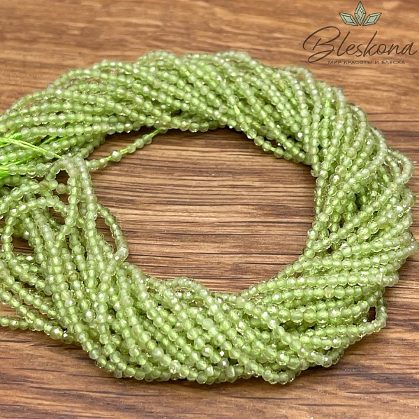 Хризолит алмазная огранка 2 мм