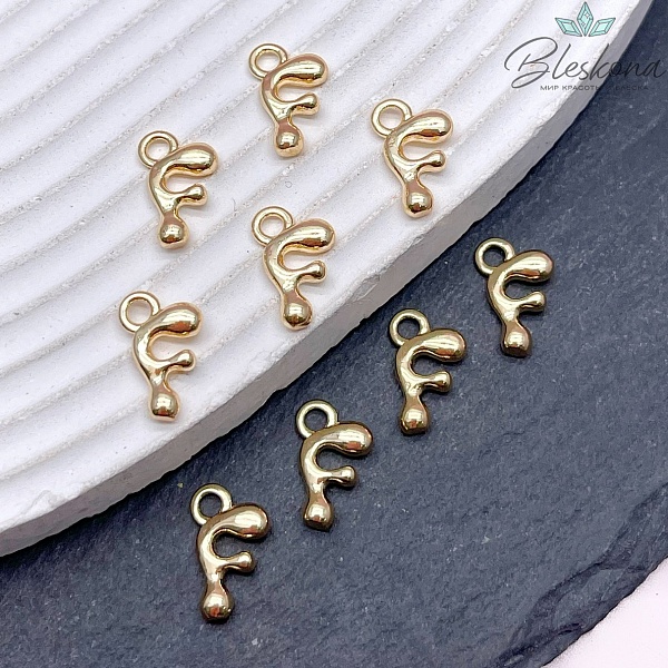 13 мм Цвет золото, Буква гладкая F 