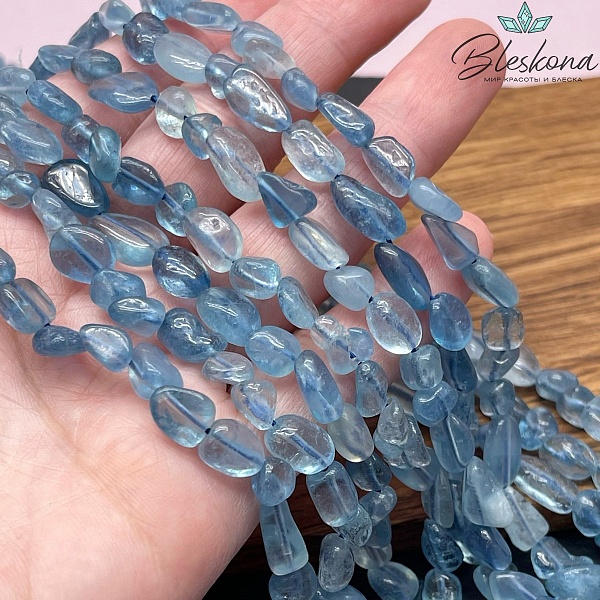 5-6 мм Аквамарин галтовка
