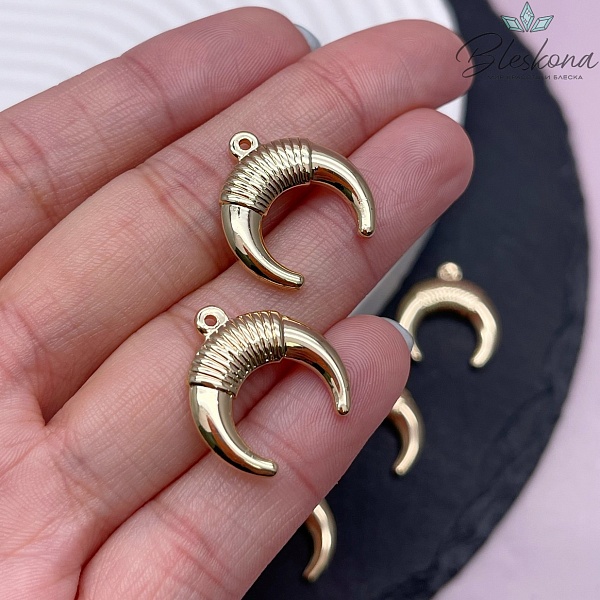 18*20мм, цвет золото, Подвеска Лунница 