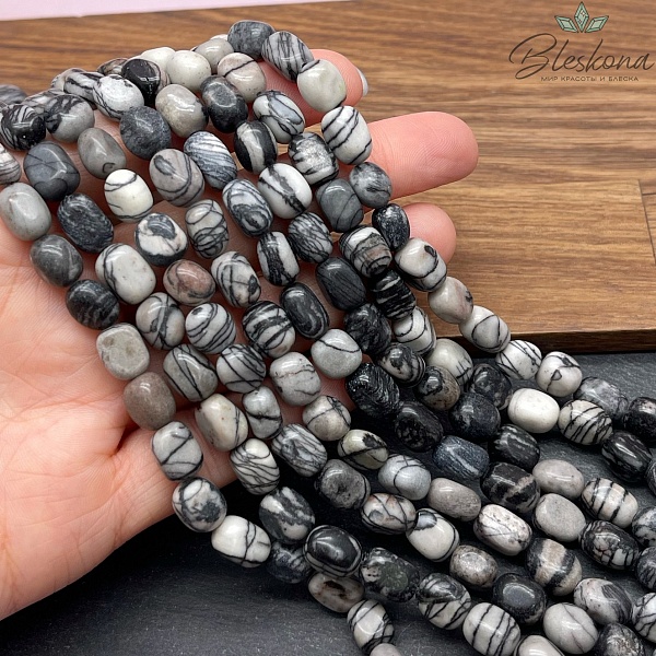 Яшма Зебра галтовка (8-10)*7 мм