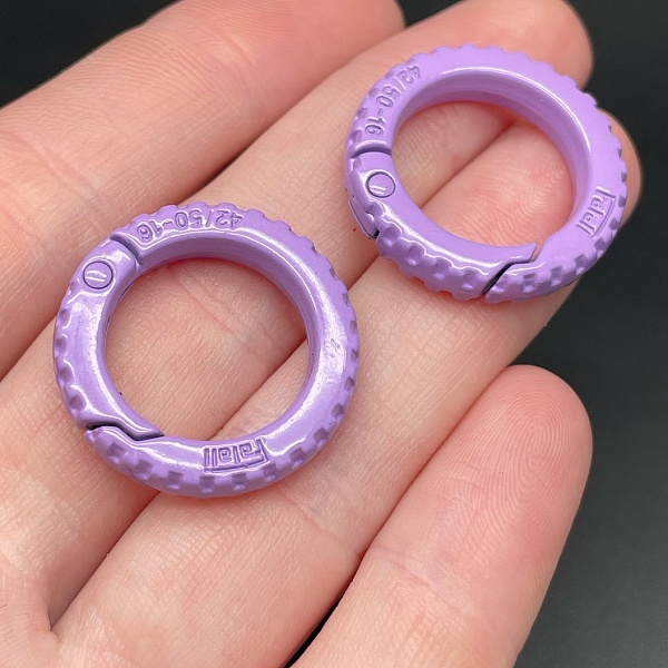 25мм , Замок круг -колесо фиолетовая эмаль 