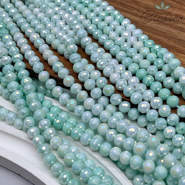 Стекло Lux мятное огранка острая 6 мм