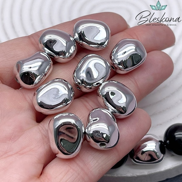 15,5*13 мм Цвет серебро, Бусина фриформ