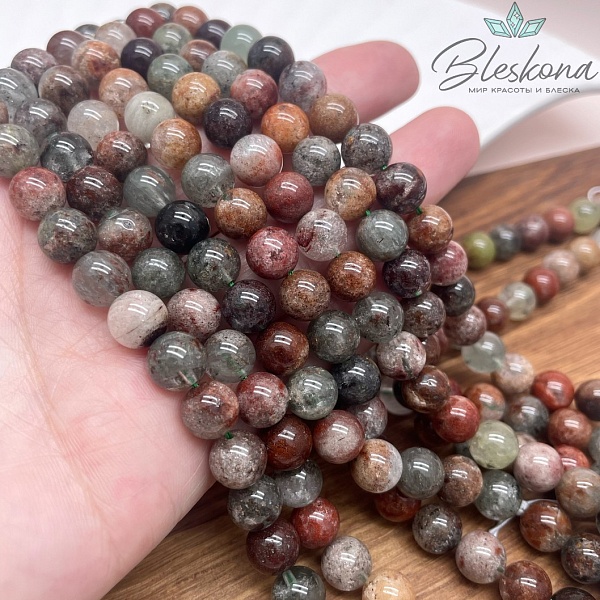  Кварц Фантомный зелено-оранжевый 8,5 мм