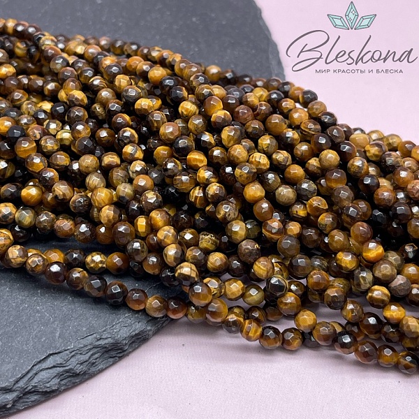 Тигровый глаз огранка №2 4 мм