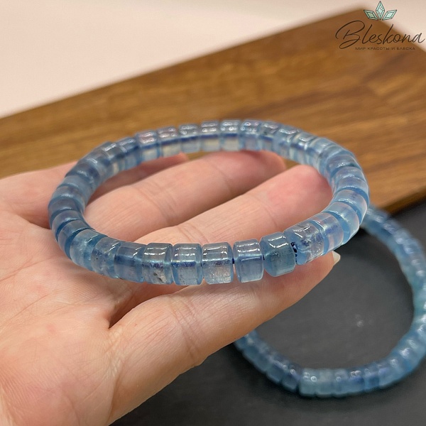 Аквамарин рондель 8 мм сет 18 см