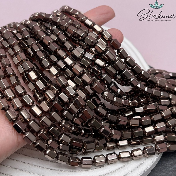 8*5 мм Гематин призма, цвет коричневый №1 (шоколадный), имитация