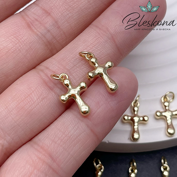 14*8,5 мм Цвет золото, Подвеска Крест гладкий 