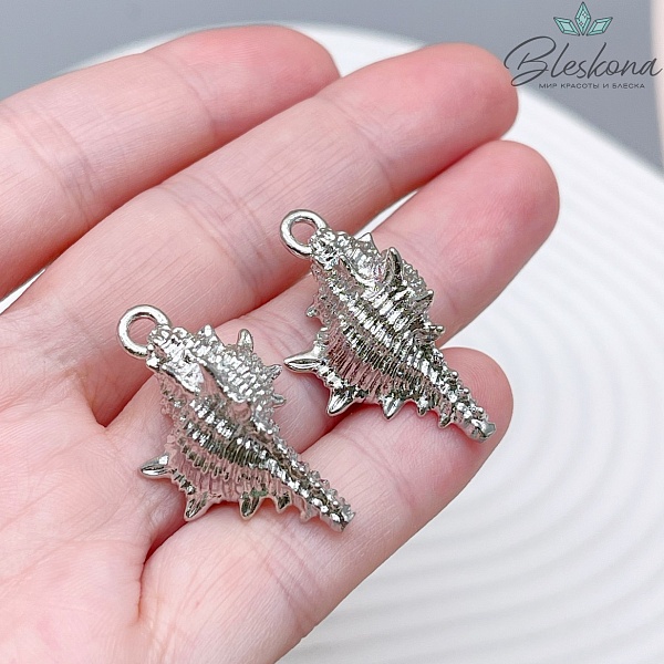 31*17 мм Цвет серебро, Подвеска Ракушка 