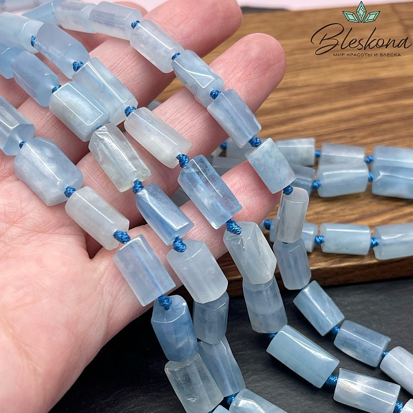Аквамарин фриформ  цилиндр  огранка (10-11)*(6,5-7)мм