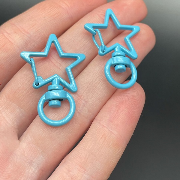 23*35мм , Замок крупный звезда голубая  эмаль №1