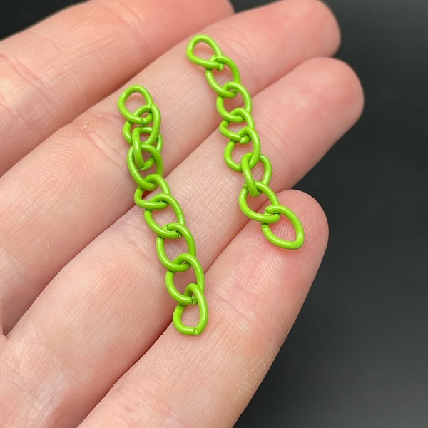 4,5 мм , Цепочка - удлинитель зеленая эмаль