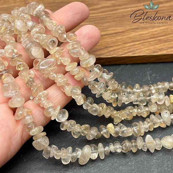 Крошка Рутиловый кварц ширина бусин ~ 7-9 мм