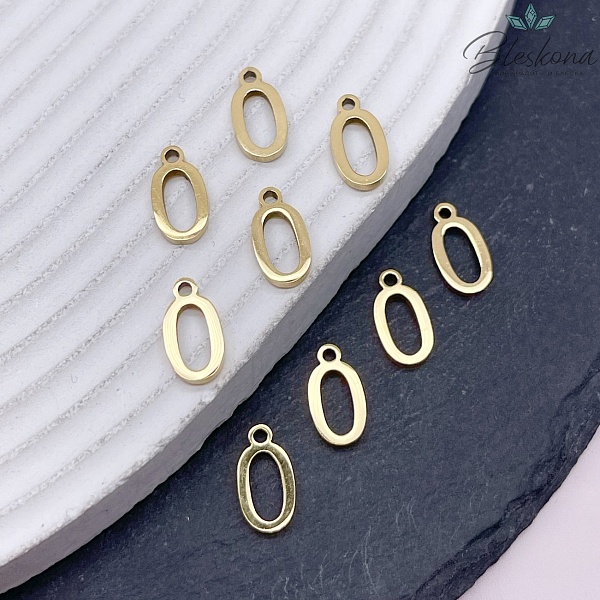 12 мм Цвет золото, Буква O основа сталь 