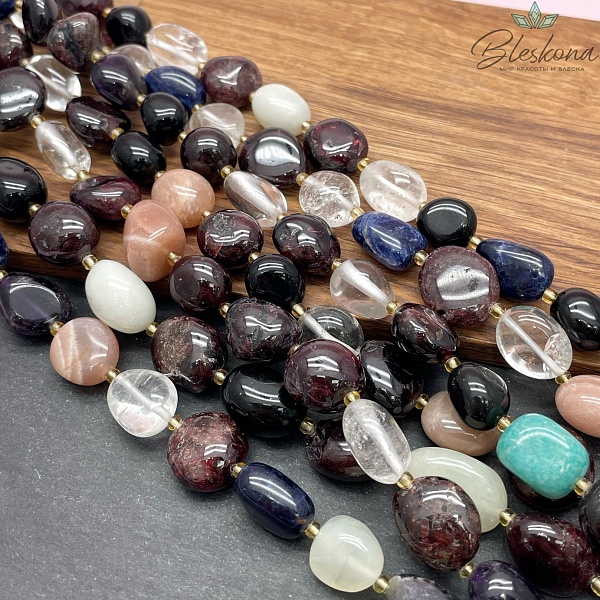 Микс из натуральных камней галтовка 10-15 мм