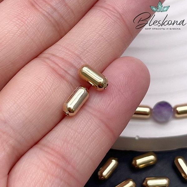 8*3,8 мм Цвет золото, Бусина бочонок
