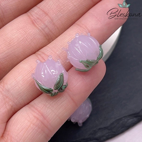 14 мм Бусина бутон розовый