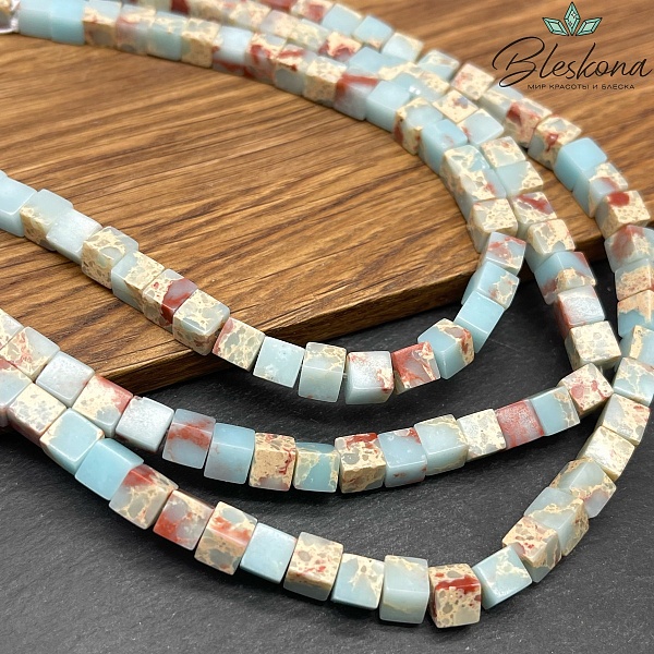 Варисцит голубой куб имитация 6мм