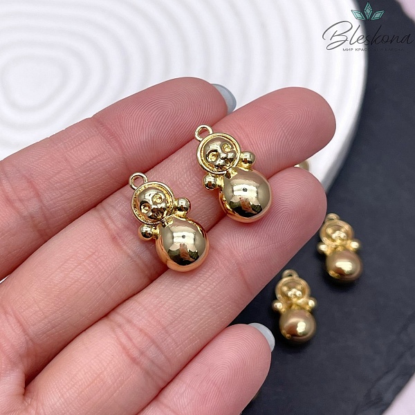 19,6*10,8 мм Цвет золото, Подвеска Неваляшка  