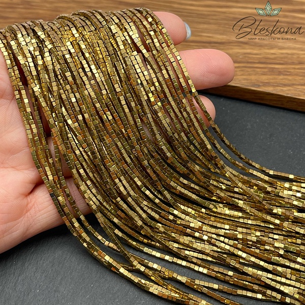 1,5мм Гематин имитация, цвет темное золото, куб