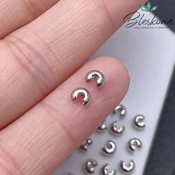 3 мм Цвет серебро, Бусина маскировочная уп.10шт 