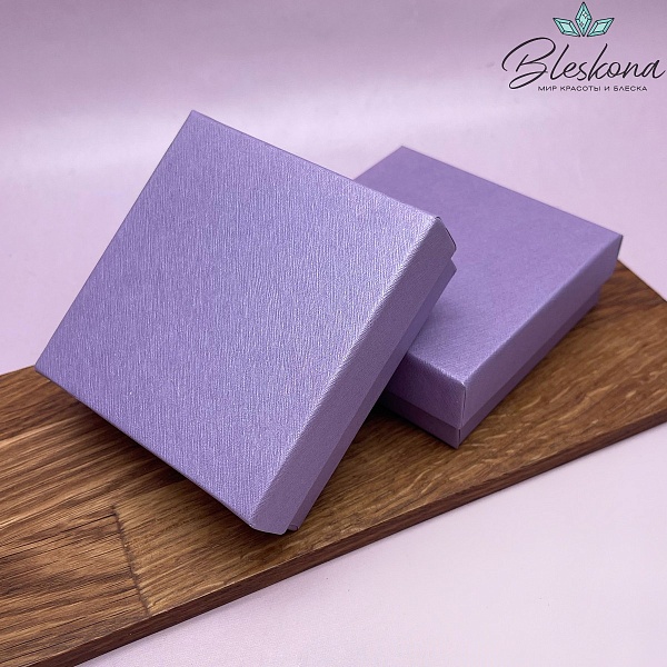 Коробка Сиреневая фактурная сетка 9*9*3см