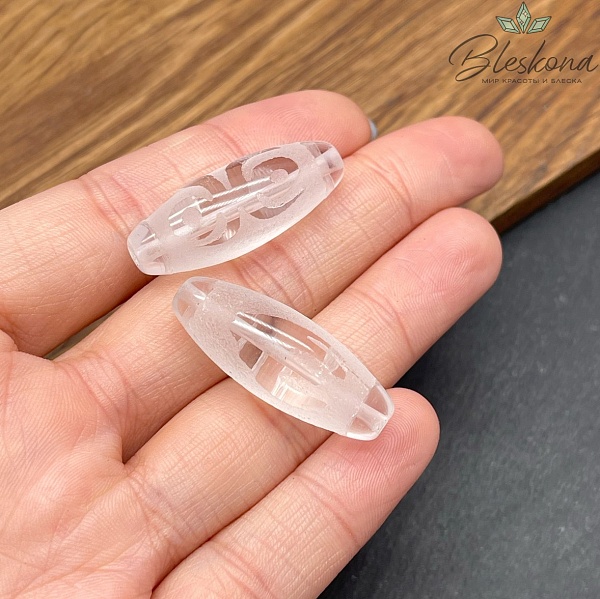 Бусина Дзи Сау и летучая мышь №1 30*12 мм