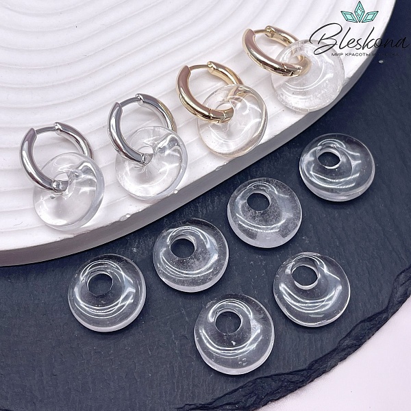 Бублик смещенный центр Горный хрусталь 18 мм