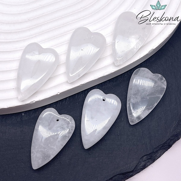 18*29 мм Подвеска Сердце Горный хрусталь