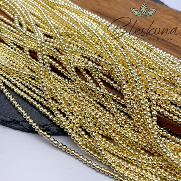 2,5 мм Гематин имитация, цвет светлое золото 