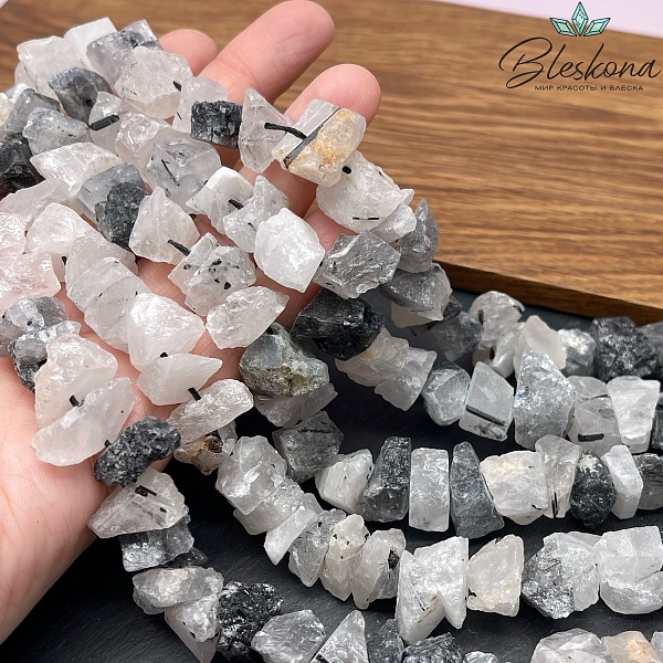 Кварц Рутиловый Турмалиновый куски (7-11)*(10-17) мм