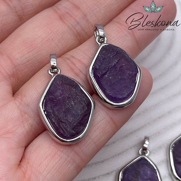 28*16,5 мм Цвет серебро, Подвеска Аметист