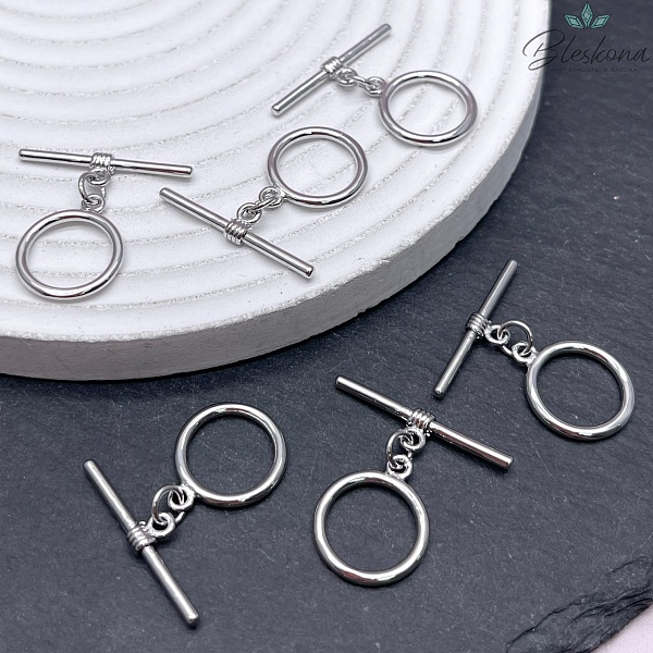 14*1,6 мм Цвет серебро, Замок Тогл Круг тонкий