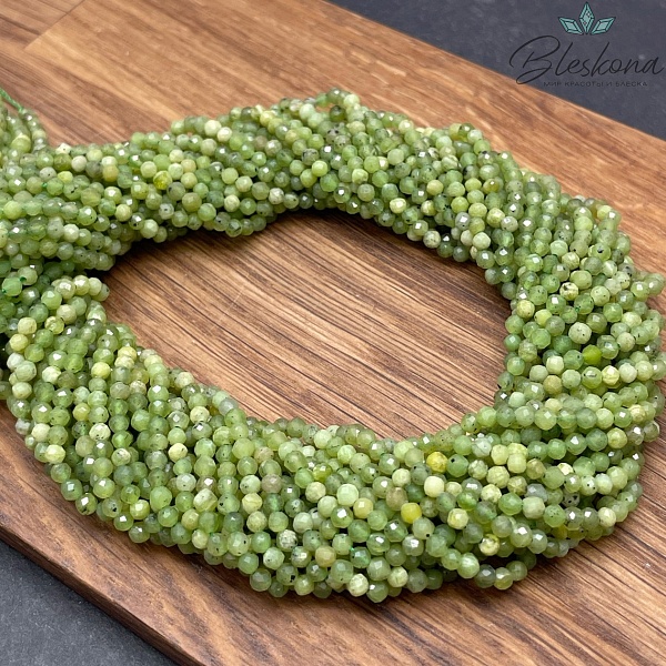 Нефрит Канадский алмазная огранка №3 2,5 мм