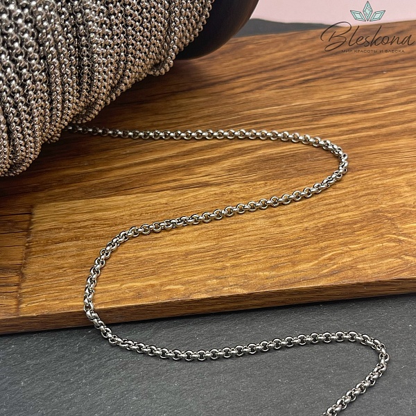 Цепь №С31 Цвет серебро 3*3 мм Сталь