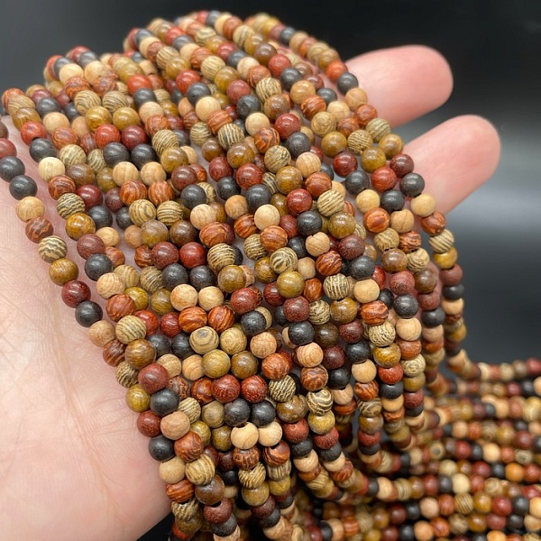 4 мм, Деревянные бусины микс №1