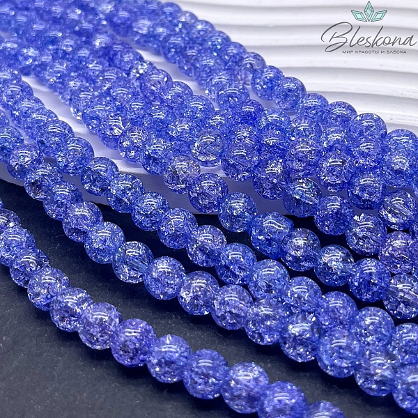 Кварц снежный фиолетовый (имитация) 8 мм