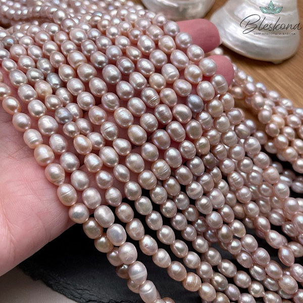 Жемчуг рис фиолетовый 5-5,5 мм 