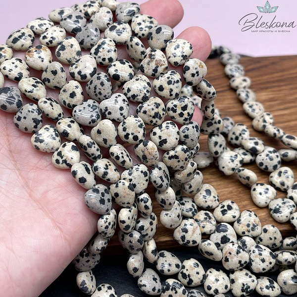 Яшма далматиновая сердце 10 мм