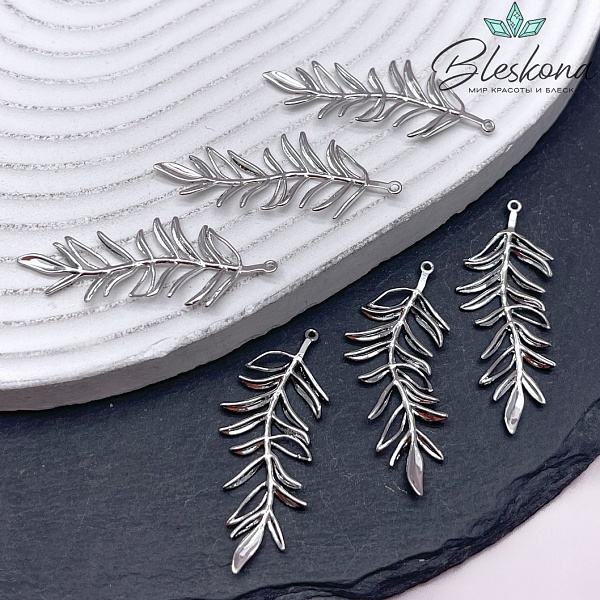 38*16 мм Цвет серебро, Подвеска веточка