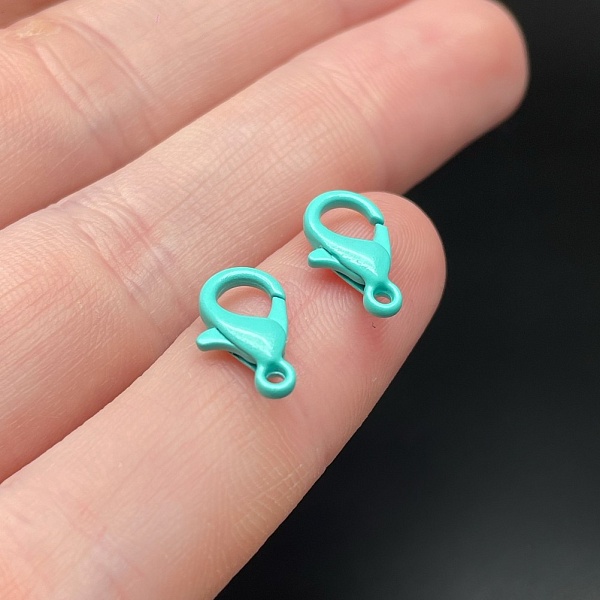 12 мм , Замок круглый  бирюзовая эмаль