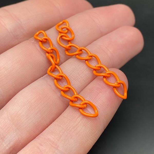 4,5 мм , Цепочка - удлинитель оранжевая эмаль