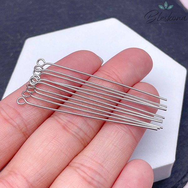 5 см*0,7 мм Цвет серебро, Пины петелька жесткие уп. 10 шт.